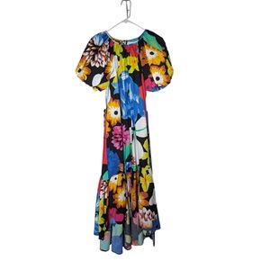Christopher John Rodgers summer dress, high low, puff sleeves